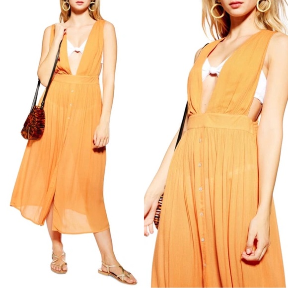 Topshop Other - Topshop Button Cover Up Midi Dress Size 4-6